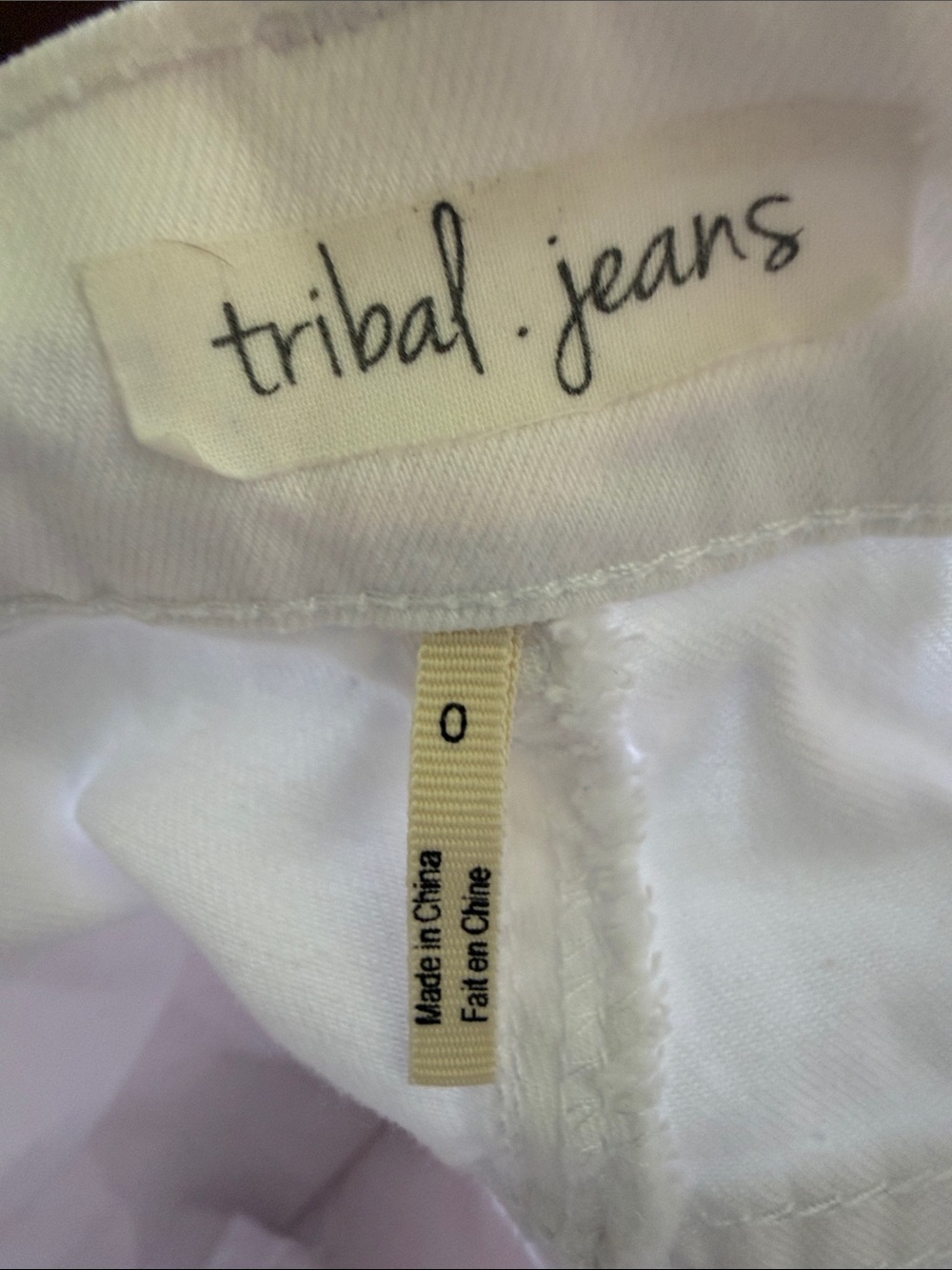 Tribal White Boyfriend Distressed Jeans with Metal Button - Picture 9 of 11